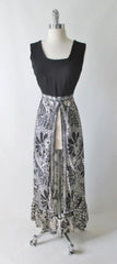 Vintage 70's Cut Away Skirted Top Hostess Dress M - Bombshell Bettys Vintage
