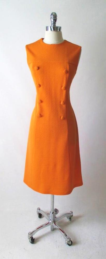 Vintage 60's MOD A Line Orange Dress L Bombshell Bettys Vintage Vintage 60's MOD A Line Orange Dress L Bombshell Bettys Vintage