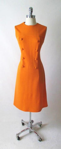 • Vintage 60's MOD A Line Orange Dress L