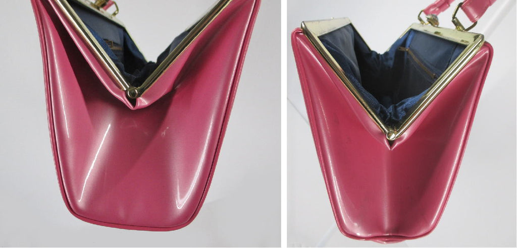 Vintage 60's Glossy Patent Pink Clutch Purse Handbag – Bombshell