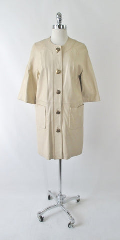 Vintage 60's Tan Leather MOD Jacket Coat M
