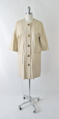 Vintage 60's Tan Leather MOD Jacket Coat M - Bombshell Bettys Vintage