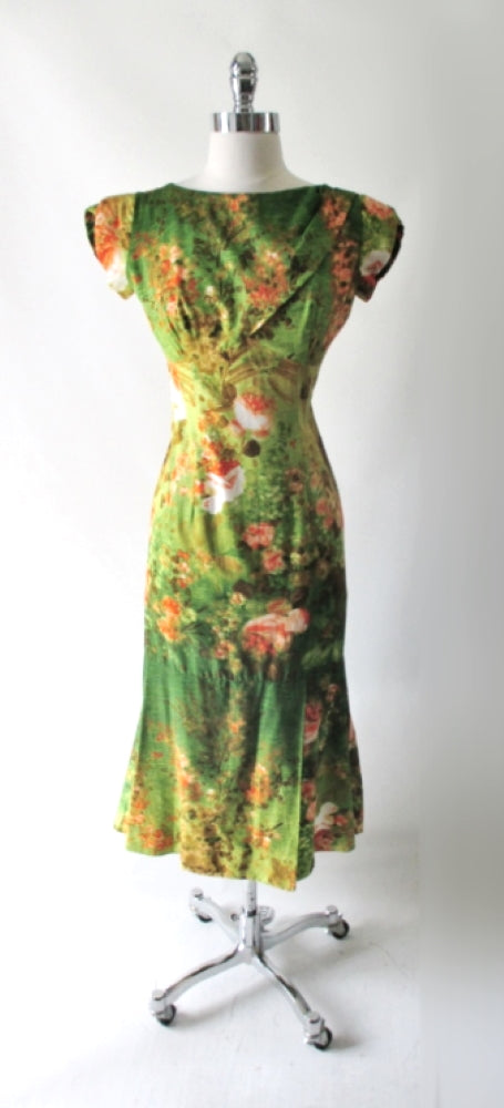 Vintage 60's Elsie Krassas Fluted Hem Hawaiian Dress M - Bombshell Bettys Vintage