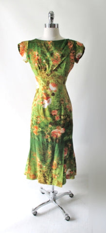 Vintage 60's Elsie Krassas Fluted Hem Hawaiian Dress M
