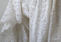 Vintage 60's White Lace Full Length Wedding Dress Gown - Bombshell Bettys Vintage