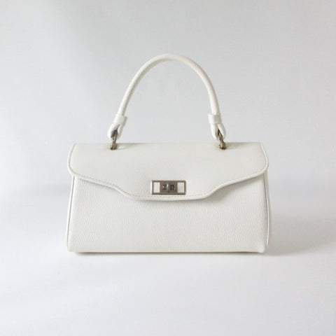 Vintage 60's White Top Handle Handbag Bag