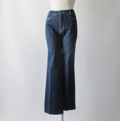 Vintage 70's Yves Saint Laurent YSL High Waist Indigo Denim Jeans S - Bombshell Bettys Vintage