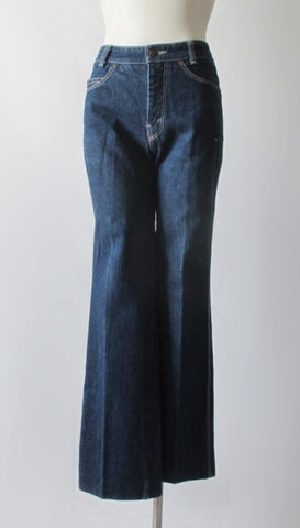 Vintage 70's Yves Saint Laurent YSL High Waist Indigo Denim Jeans S