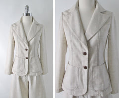 Vintage 70s Jacket & Matching Culottes / Gauchos Suit Set S - Bombshell Bettys Vintage