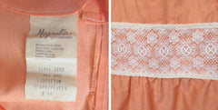 Vintage 70s Victorian Revival Peach Lace Prairie Dress XL - Bombshell Bettys Vintage