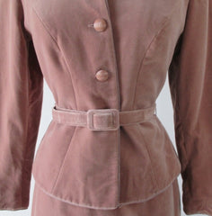 Vintage 70's Adolph Schuman For Lilli Ann Velour Suit S - Bombshell Bettys Vintage
