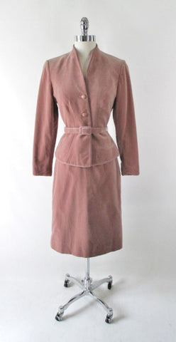 • Vintage 70's Adolph Schuman For Lilli Ann Velour Suit S
