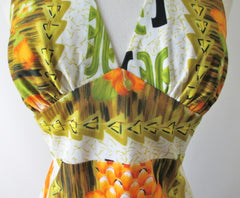 Vintage 70's Hawaiian Tiki Halter Dress S - Bombshell Bettys Vintage