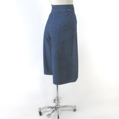 Vintage 70s Denim Gaucho Coulotte Skort Skirt M