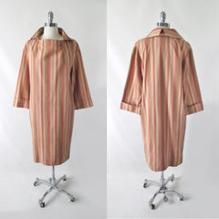 Vintage Halston III Striped Avant Garde Silk Dress M - Bombshell Bettys Vintage