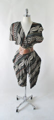 Vintage 80's Avant Garde Tapered Harem Pants Cropped Jumpsuit S - Bombshell Bettys Vintage