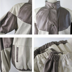 Vintage 80s Rocco D'Amelio Colorblock Leather Jacket L - Bombshell Bettys Vintage