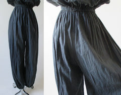 Vintage 80's Black Gauze Strapless Jumpsuit M L - Bombshell Bettys Vintage