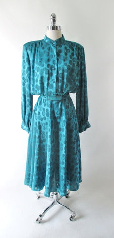 Vintage 80's Diane Von Fürstenberg Turquoise Dress L