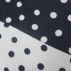 vintage 80s Carolina Herrera blue white polka dot day dress L fabric