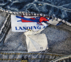 Vintage 90's Acid / leather washed tea length denim blue jean skirt M - Bombshell Bettys Vintage tag