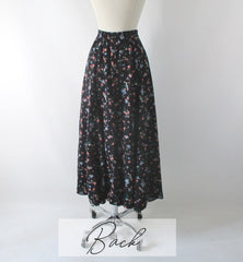 Vintage 90's Button Front Floral Tea Skirt M - Bombshell Bettys Vintage
