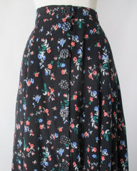 Vintage 90's Button Front Floral Tea Skirt M - Bombshell Bettys Vintage