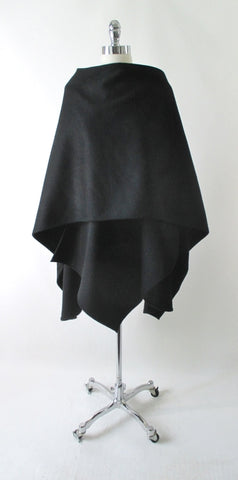 Vintage Cache Black Wool Wrap Cape One Size