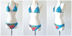 Vintage Classic Hawaiian Swimsuit 2 Piece Cotton Bikini Bathing Suit Hawaii S M full - Bombshell Bettys Vintage